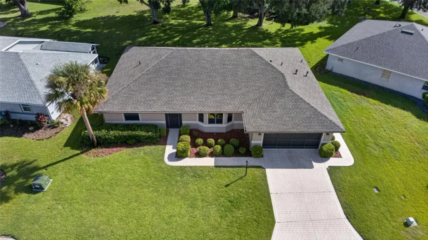 Aerial View Showing Roof and Front Yard