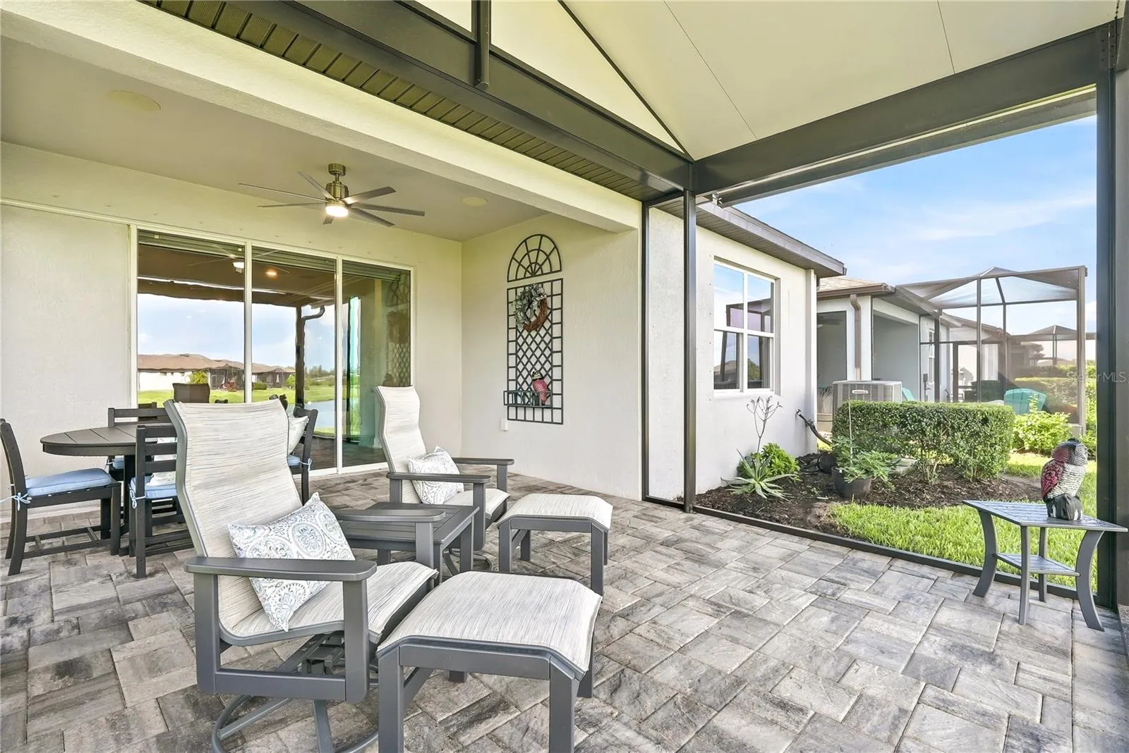 Lanai with pavers.