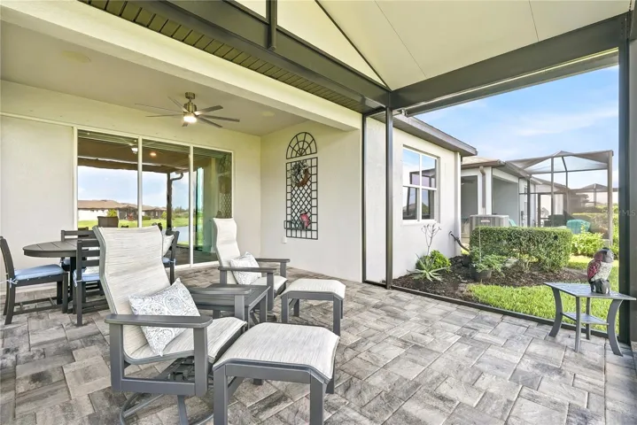 Lanai with pavers.