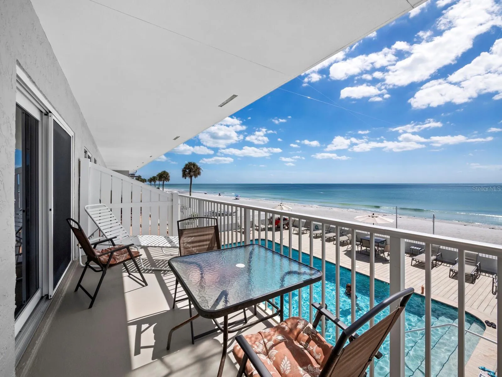 Double balcony view southwest