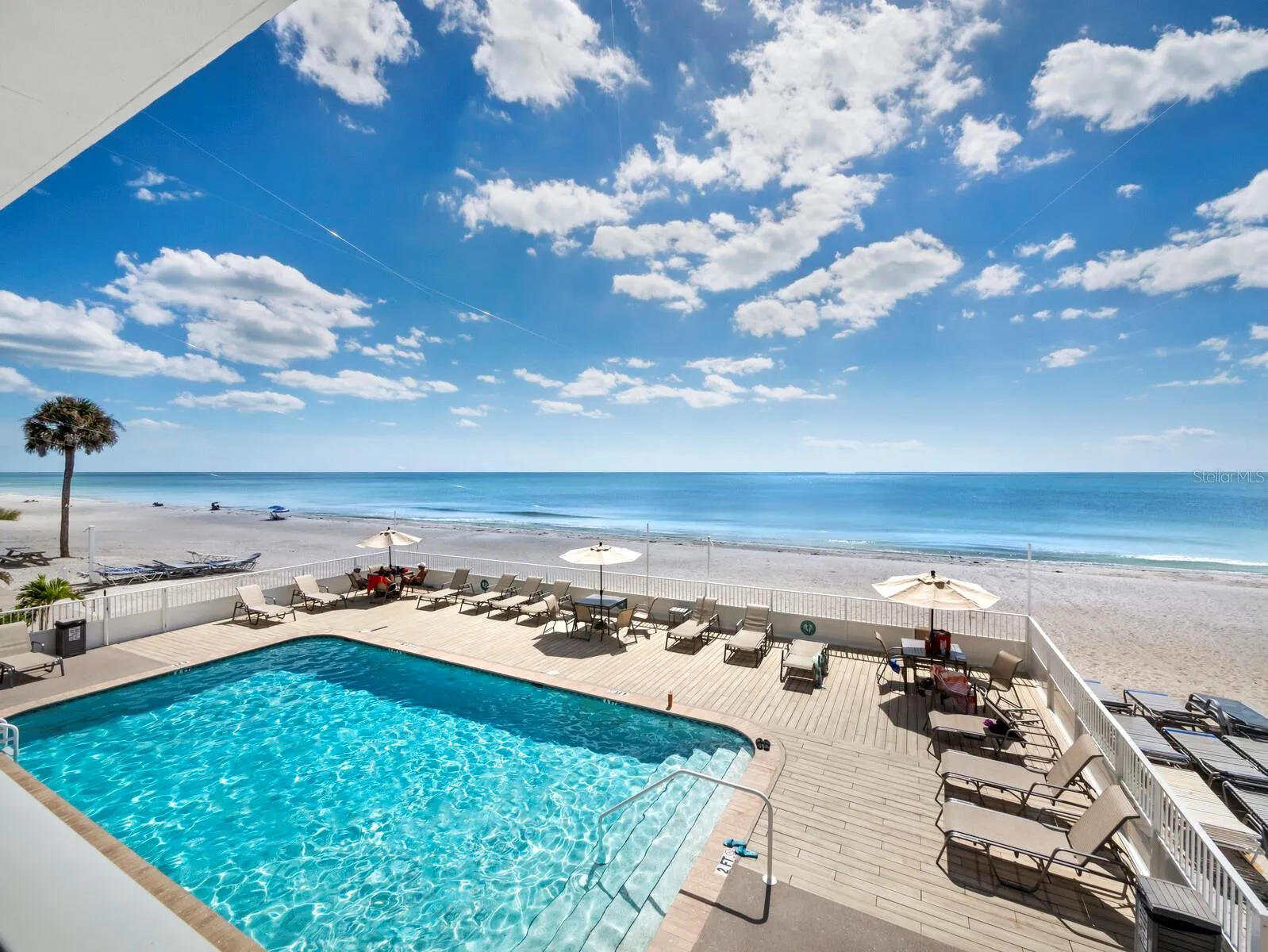 Balcony view of pool