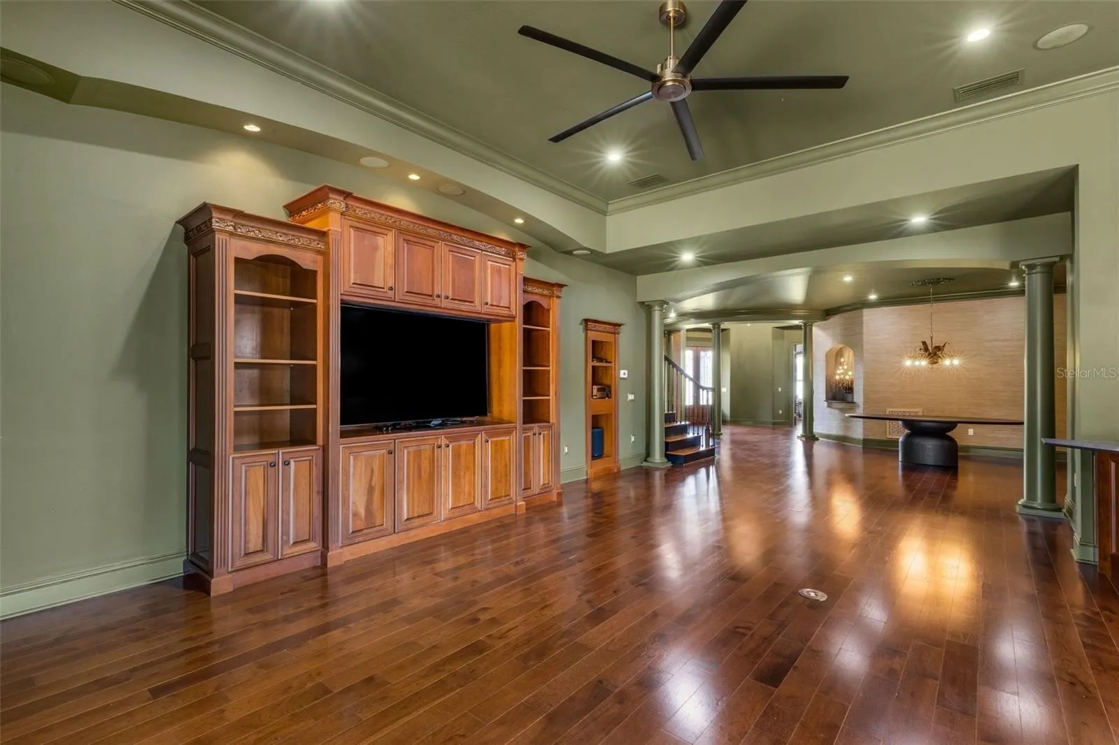 The entire space yields many options for furniture placement . . .