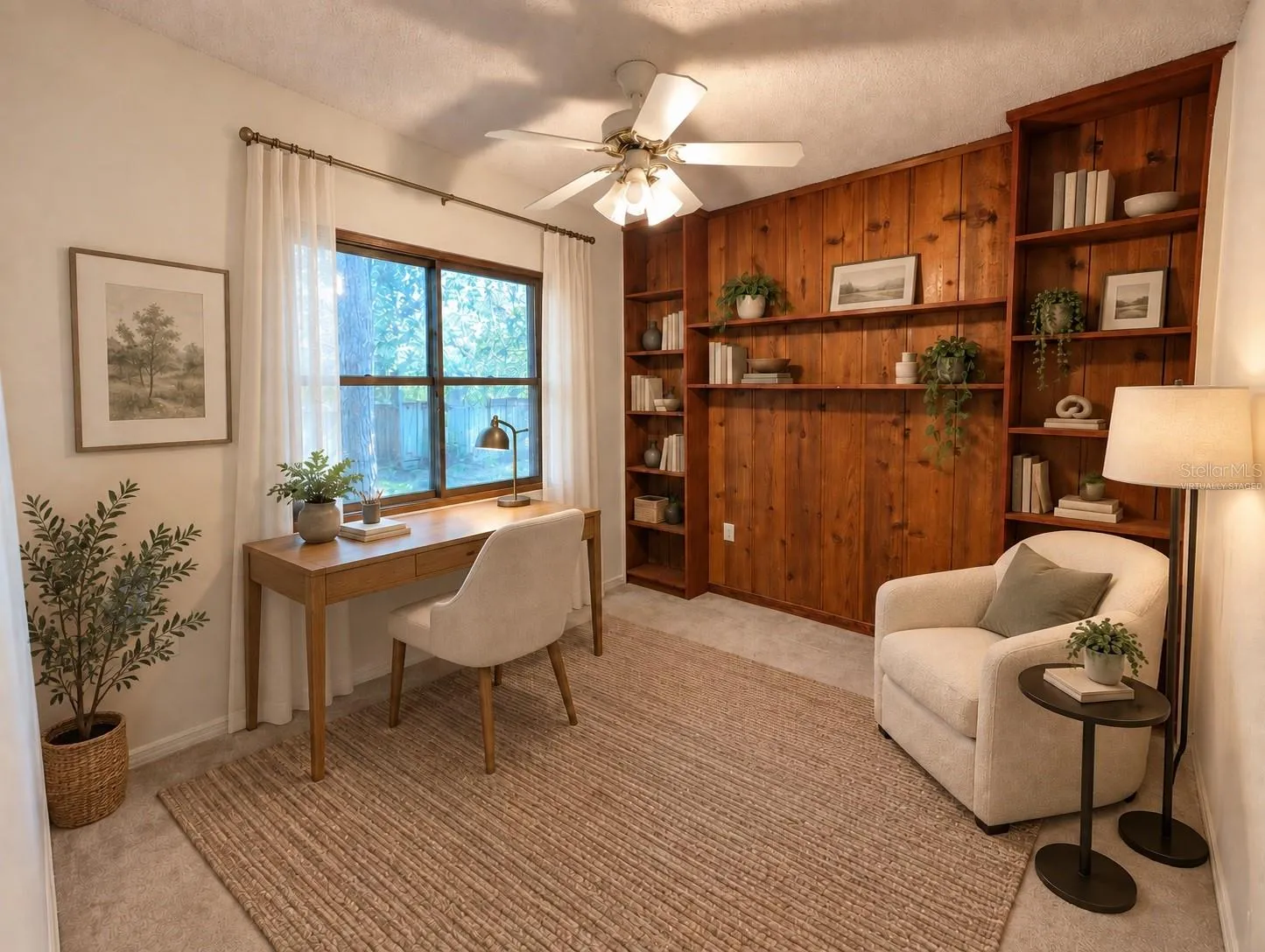 Virtually Staged Bedroom 3 Built in Shelves