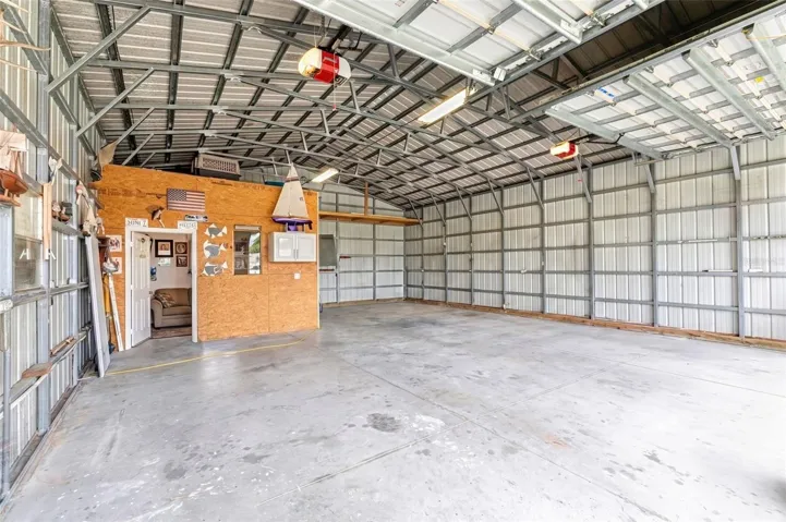 Garage workshop with air conditioned office space
