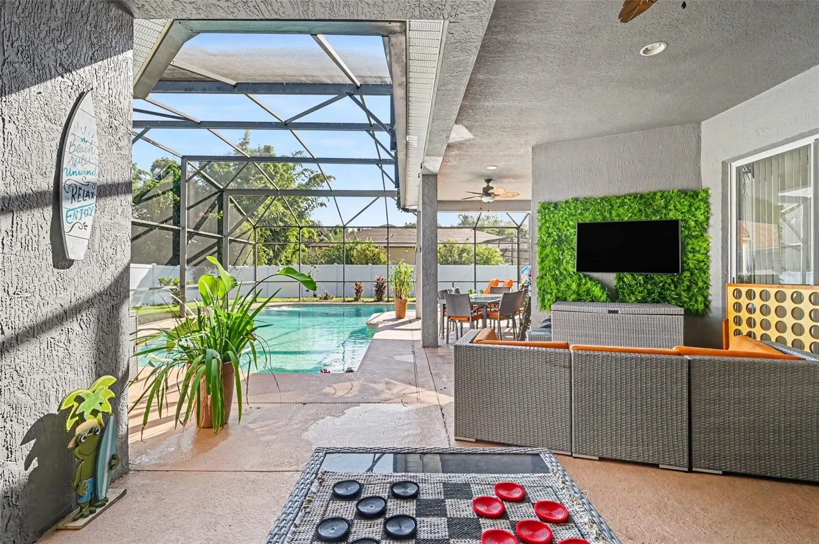 Back enclosed pool area