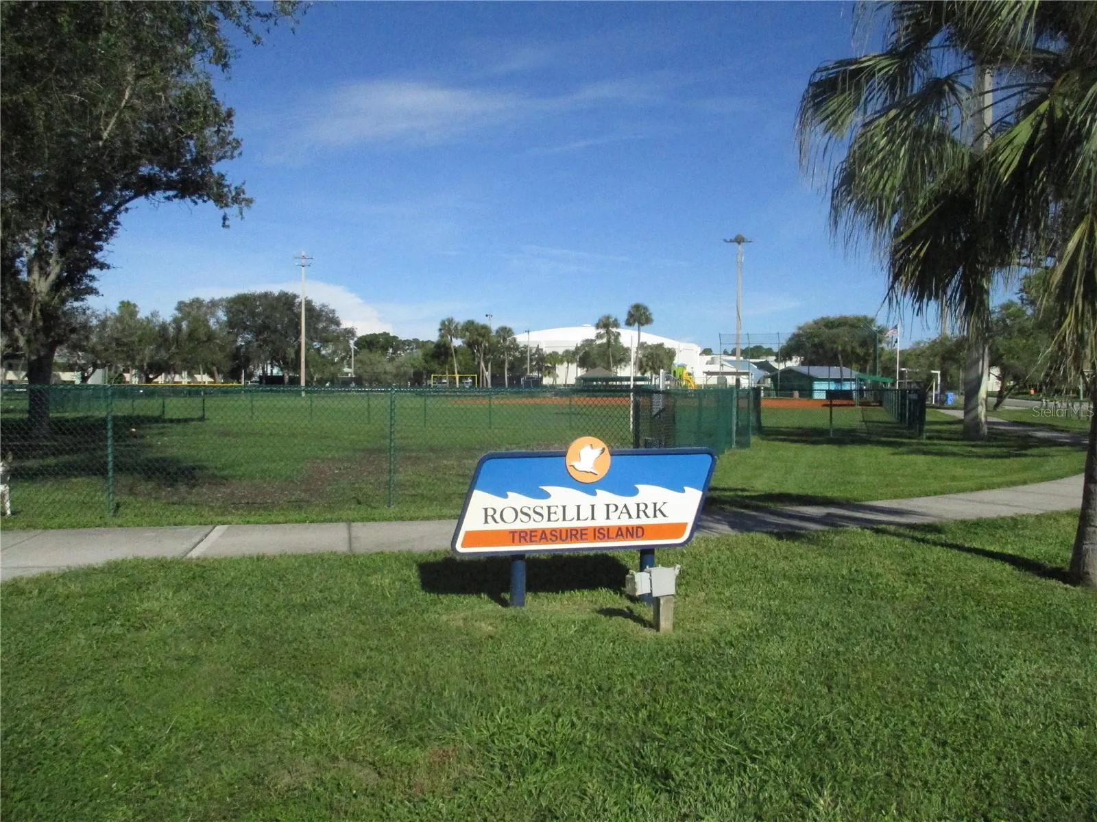 Rosselli Park. Offering a Baseball Field, newly updated Pickleball Courts, Shuffleboard Court, Basketball, and a beautifully updated park with park restrooms.