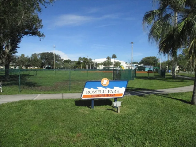 Rosselli Park. Offering a Baseball Field, newly updated Pickleball Courts, Shuffleboard Court, Basketball, and a beautifully updated park with park restrooms.
