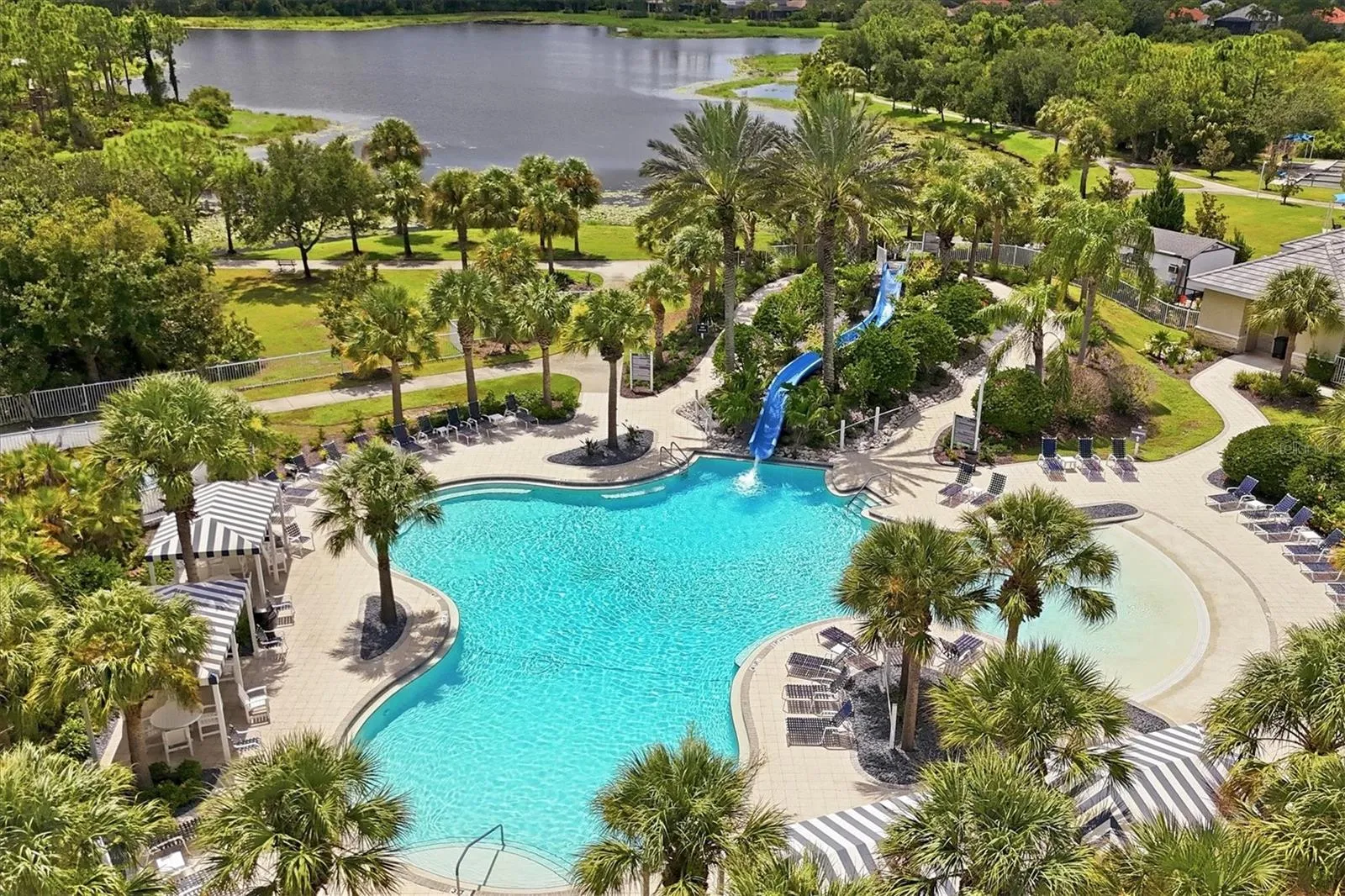 Slide pool located at one of the community pools.