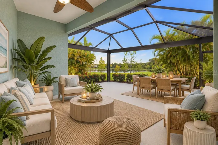 Expansive screen porch overlooking an AMAZING VIEW- Virtually Staged