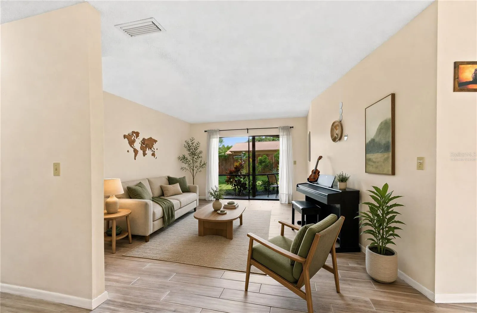 Entry and Family Room - Virtually Staged