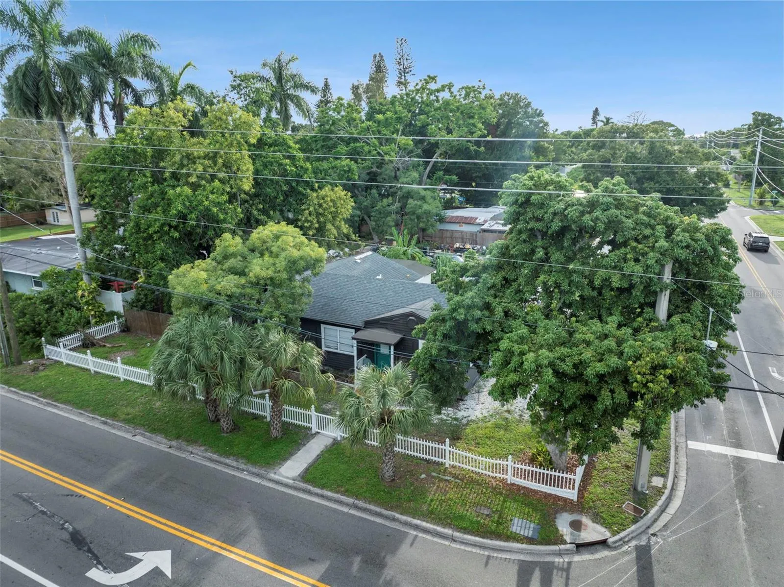 Aerial View, Corner Oversized Lot, Prime Location Bradenton
