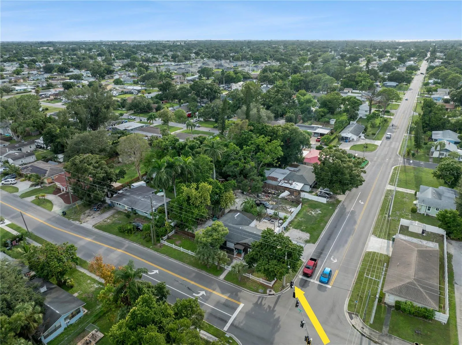Aerial View, Corner Oversized Lot, Prime Location Bradenton