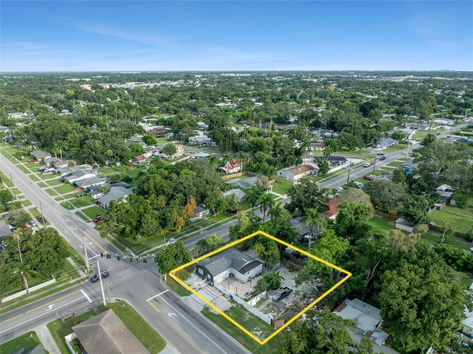 Aerial View, Corner Oversized Lot, Prime Location Bradenton