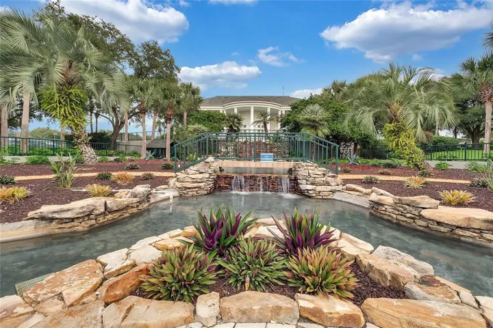 Lovely walking paths and fountains abound in the community