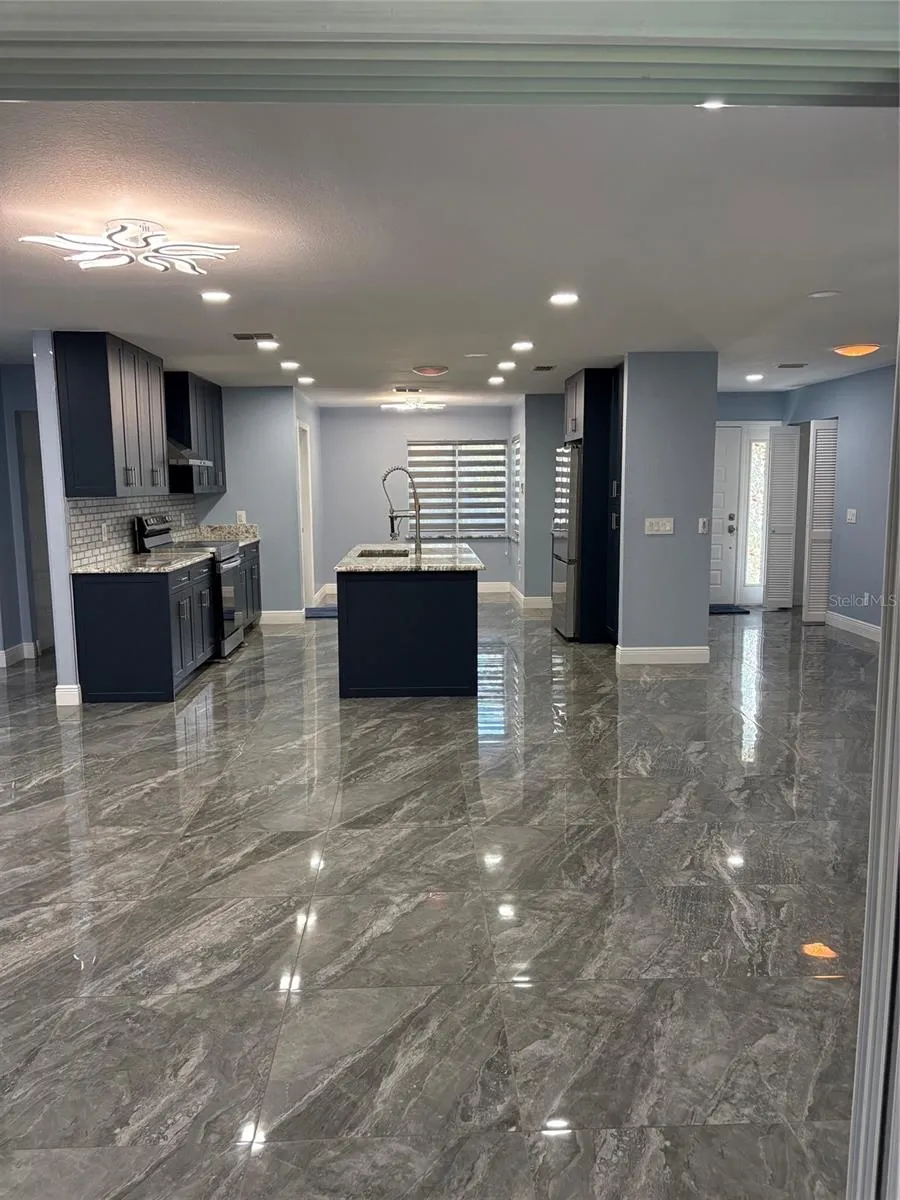 Great room view of entry