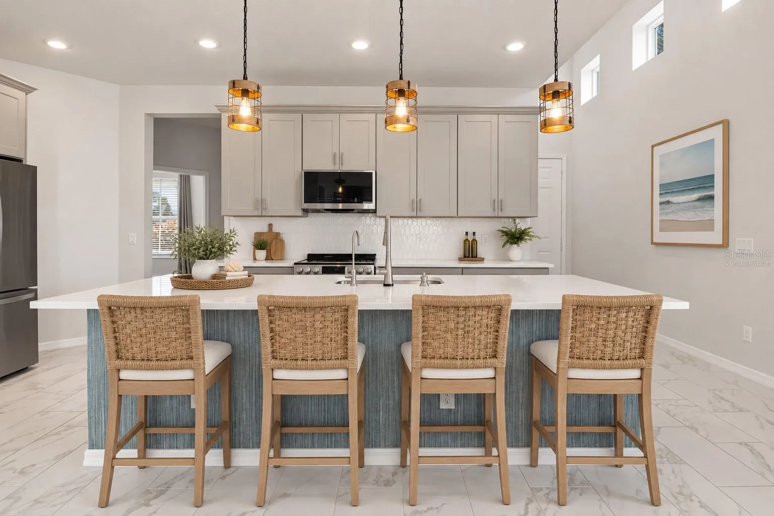Kitchen Island - Virtually Staged