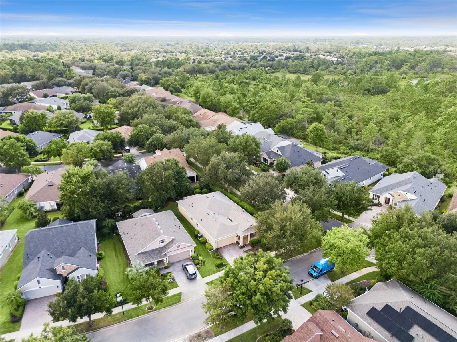 Aerial view from the front of the home