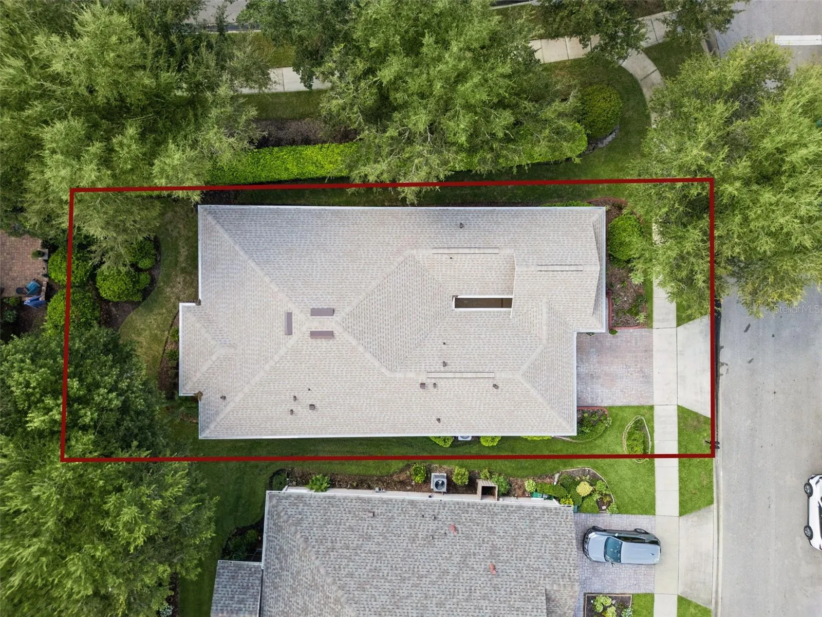 Aerial view from above the home