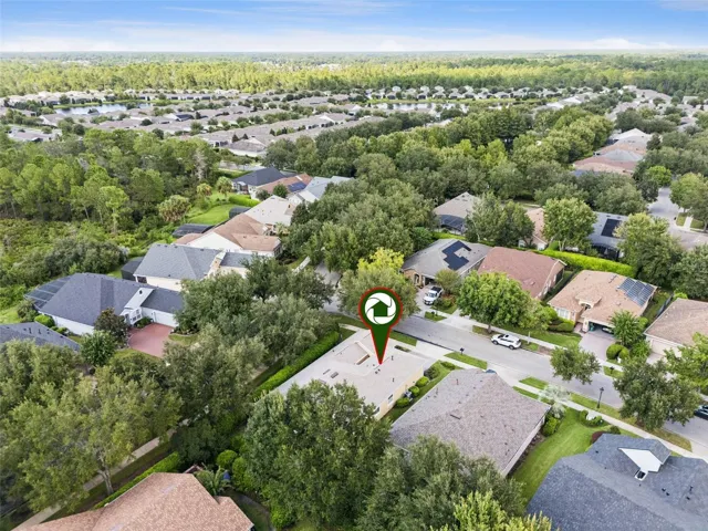 Aerial view of the home's location & surrounding neighborhood area