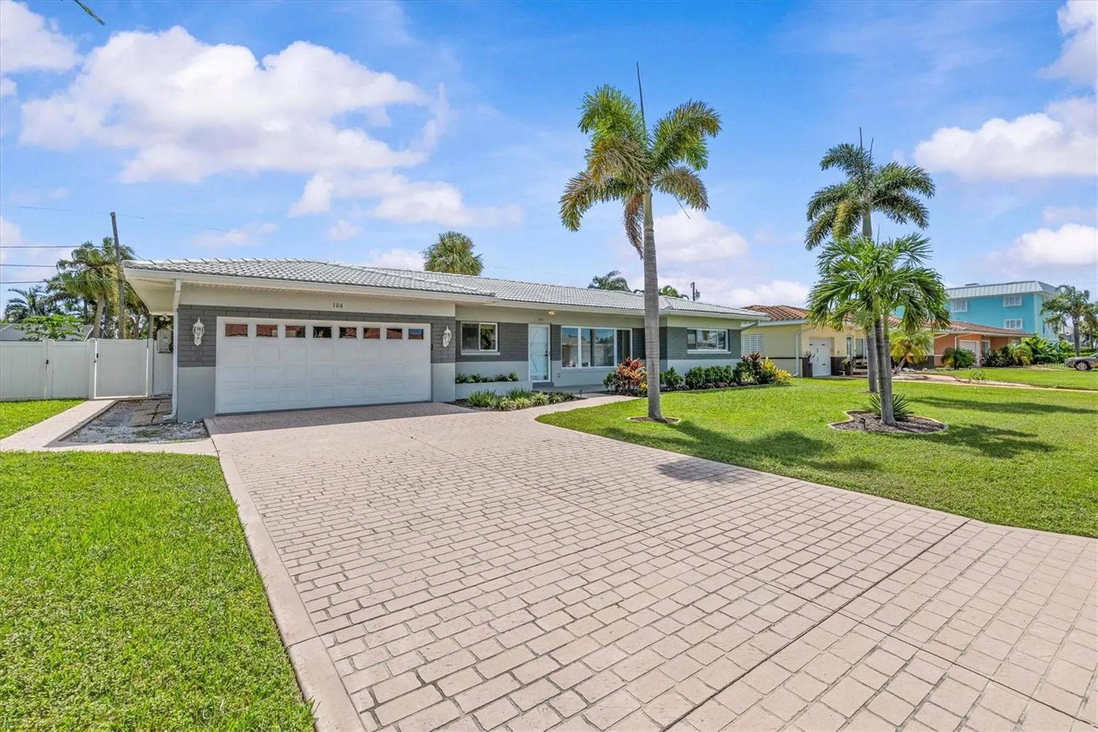 Large paver driveway