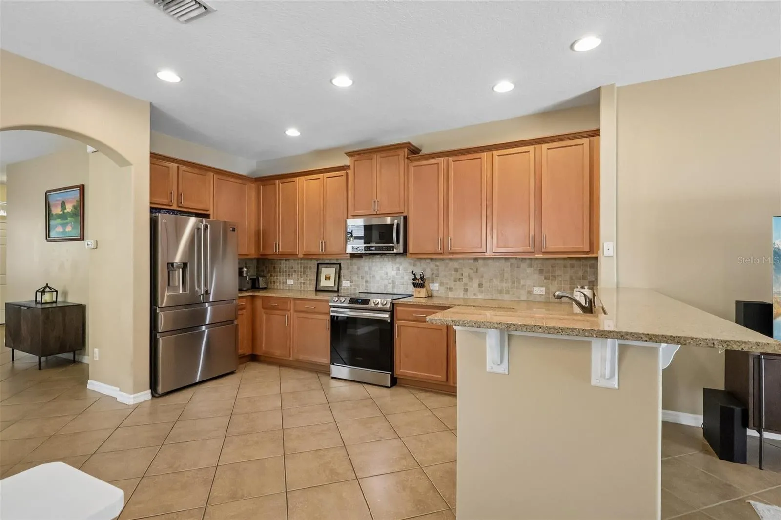 Open kitchen with plenty of cabinet space