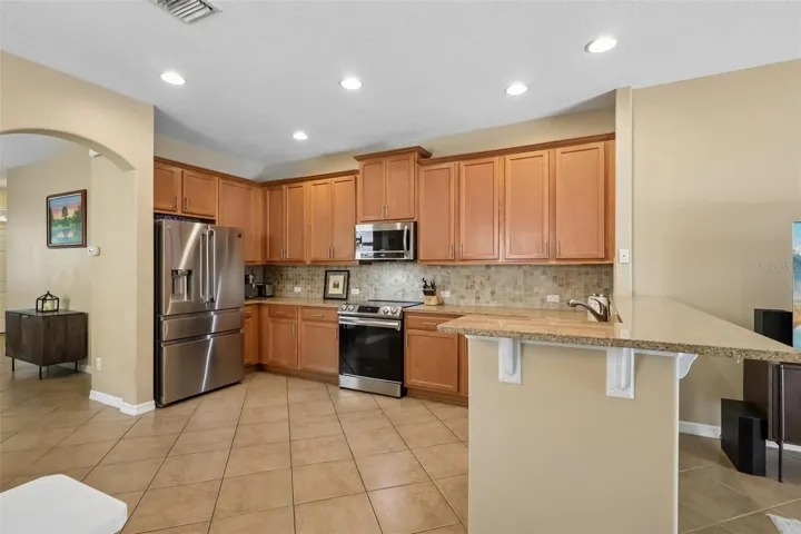 Open kitchen with plenty of cabinet space
