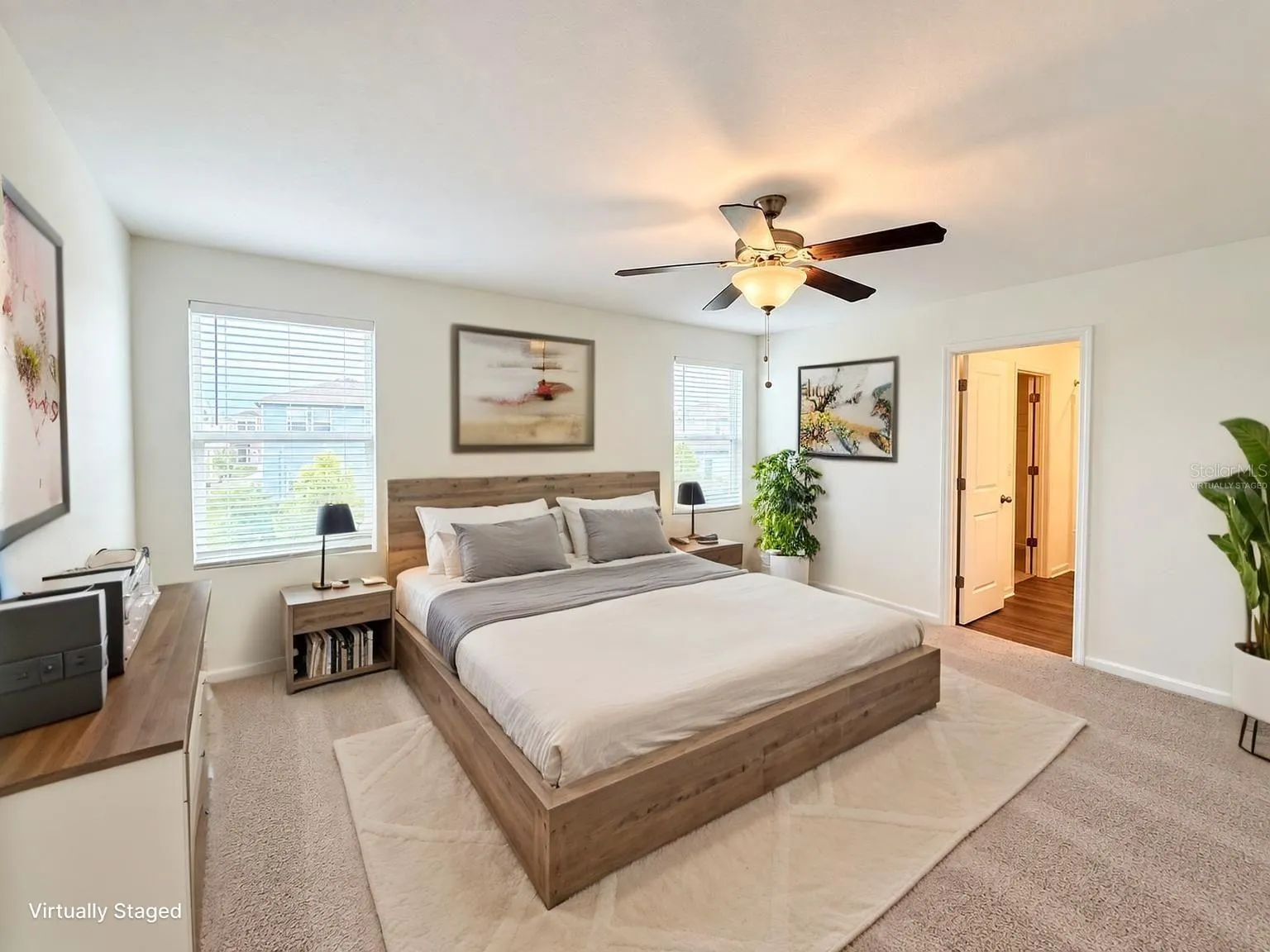 Virtually staged-primary bedroom