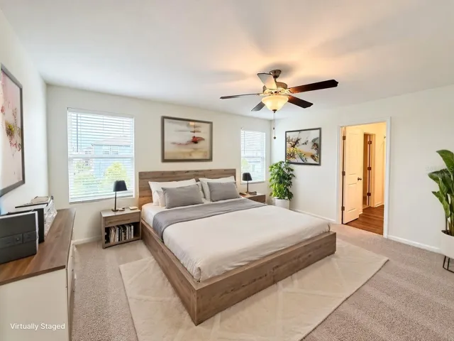 Virtually staged-primary bedroom