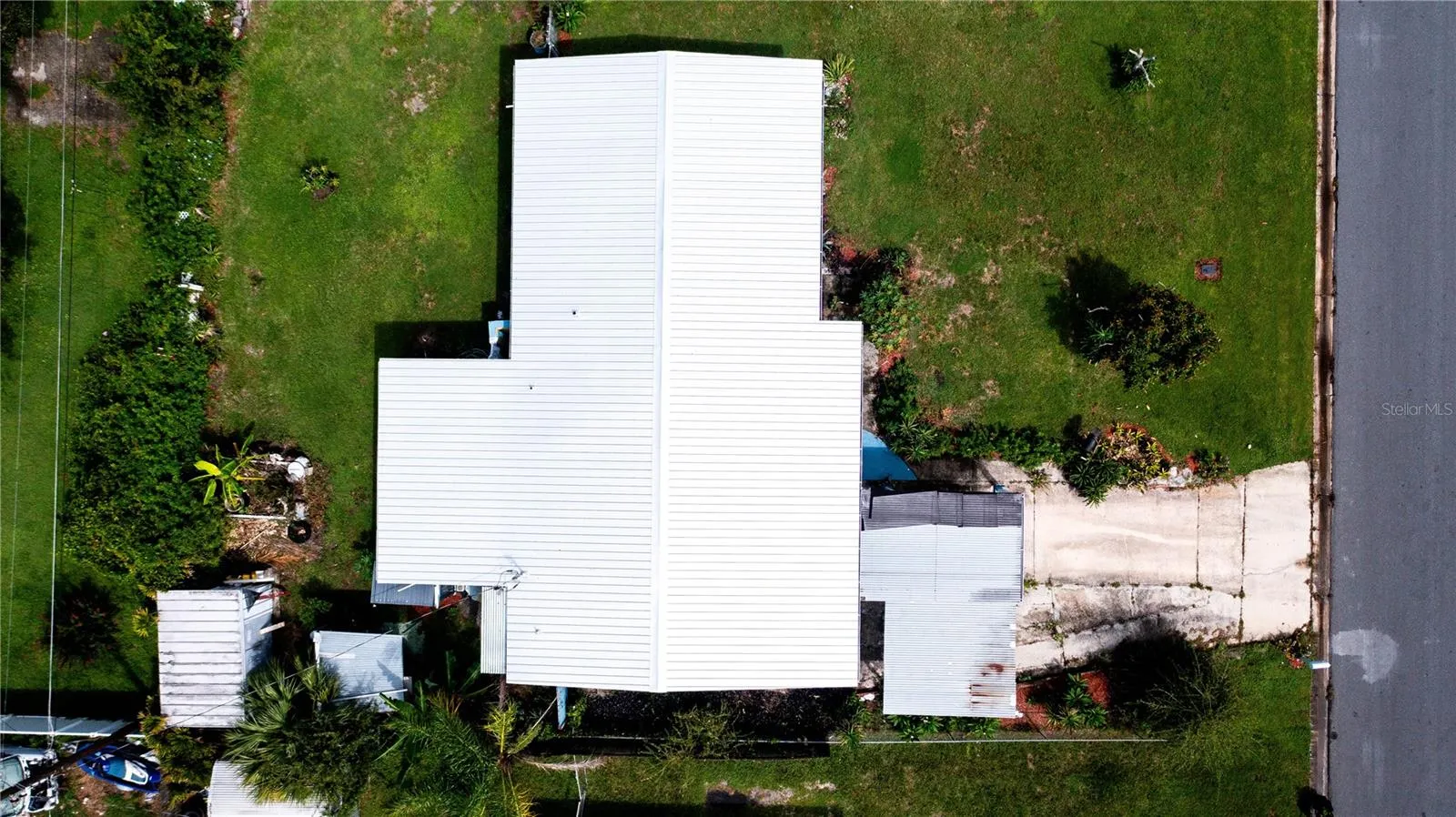 Aerial showing new metal roof