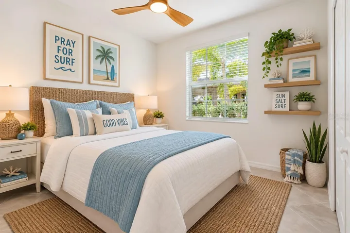 Virtually Staged Guest Bedroom