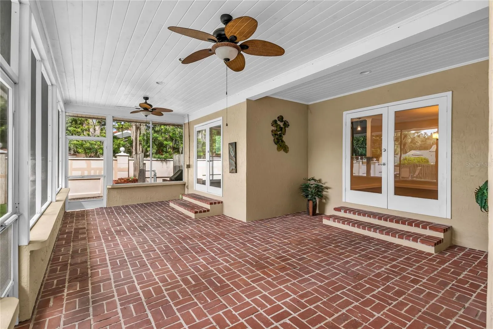 Brick floor on Screened porch
