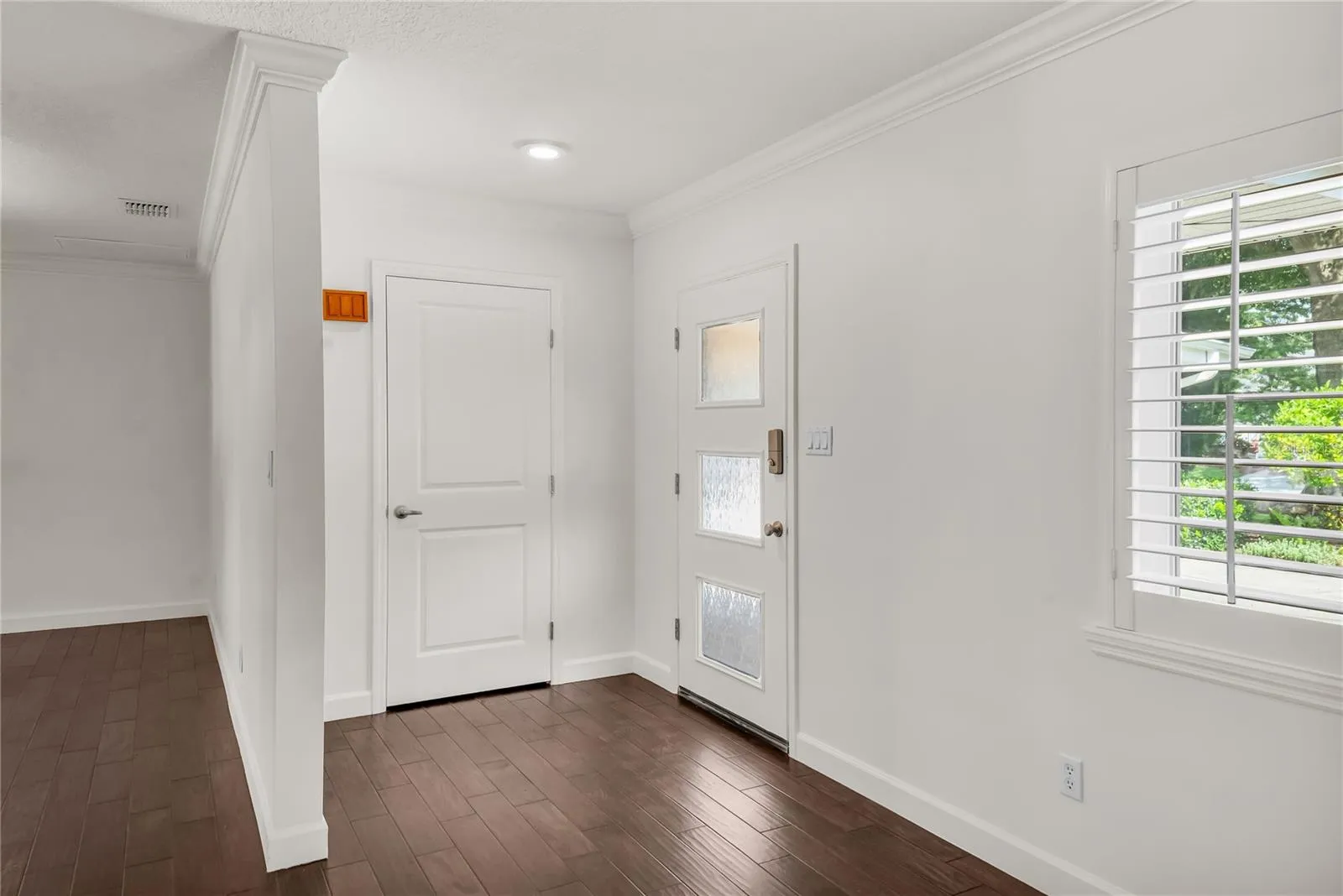 Coat closet at front door entrance