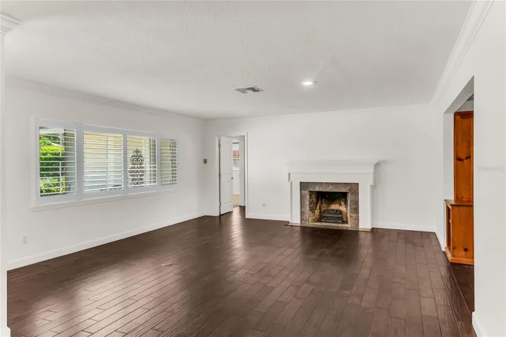 Living room with fireplace