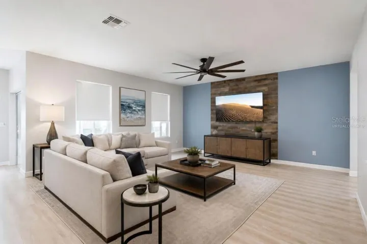 Virtually Staged Great Room living area