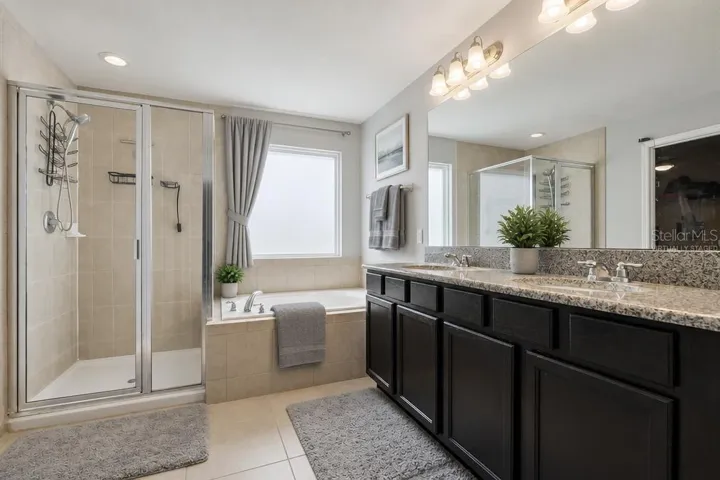 Virtually Staged Primary Bathroom