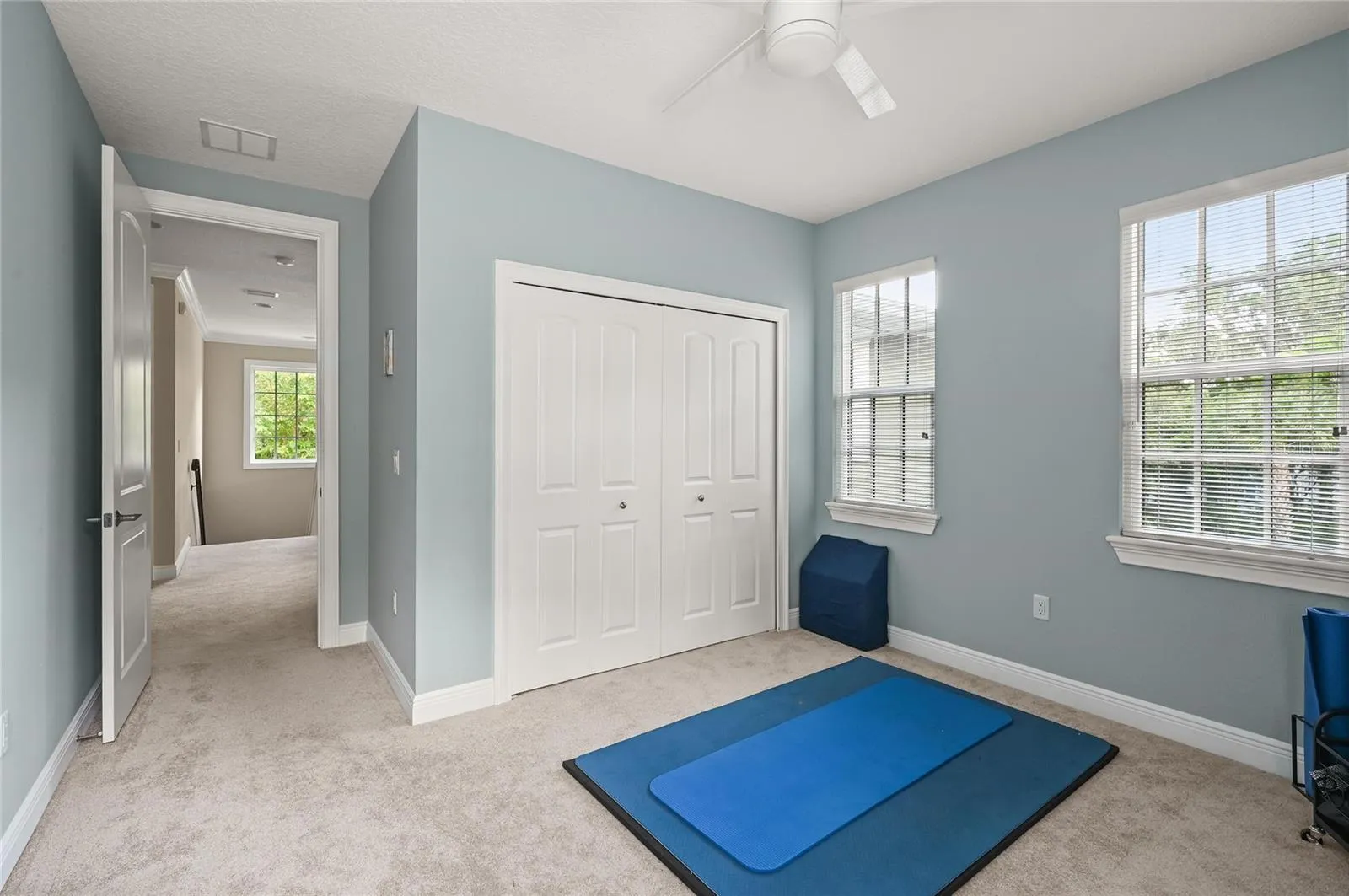 All of the upstairs bedrooms feaature generous double-door closets.