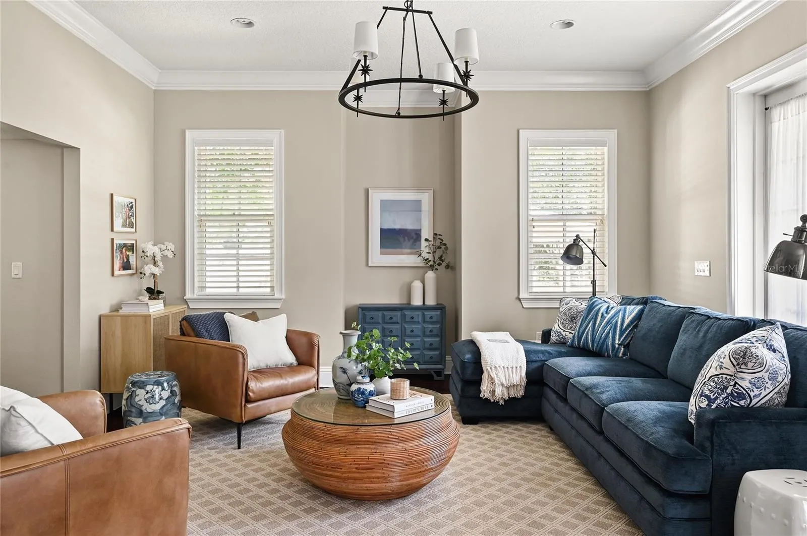 This living room gets wonderful morning sun and makes a great place to start the day with a cup of coffee by the window.