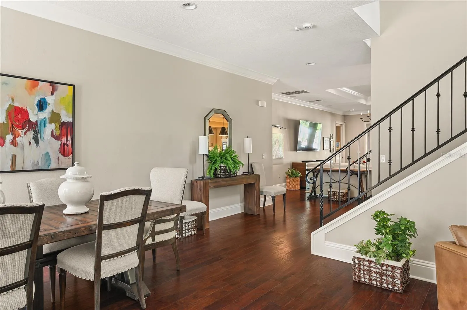 Light flows continuously throughout the main floor.