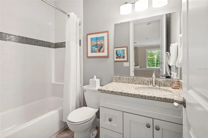 This full bath is adjacent to the loft and convenient to the third upstairs bedroom.