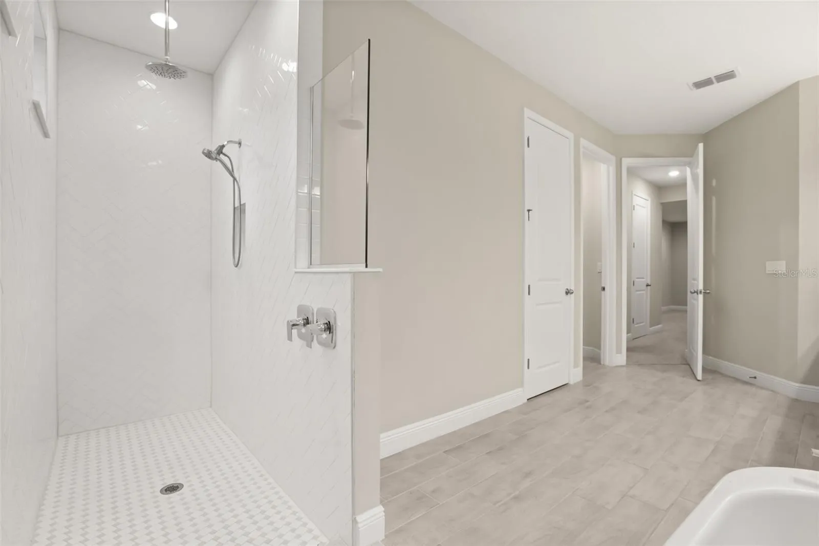 Master bathroom with walk in shower
