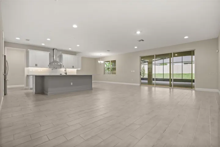 Open floor plan with triple slider leading to back Lanai