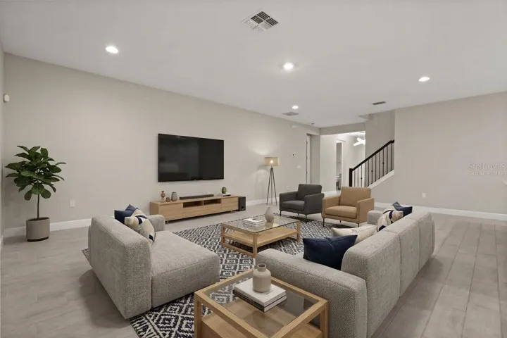 Large living area Virtually staged