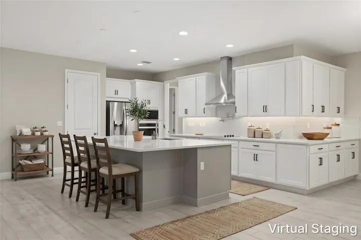 Gourmet kitchen virtually staged