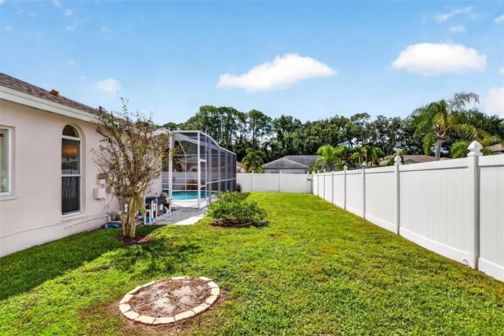 Plenty of green space in backyard