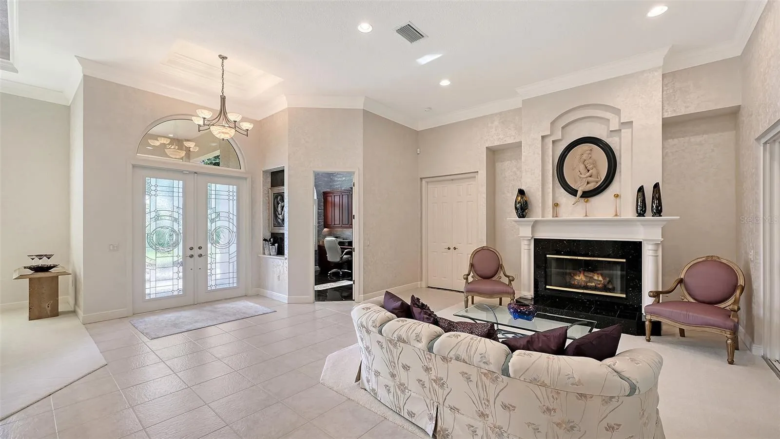 Separate Living Room with fireplace.