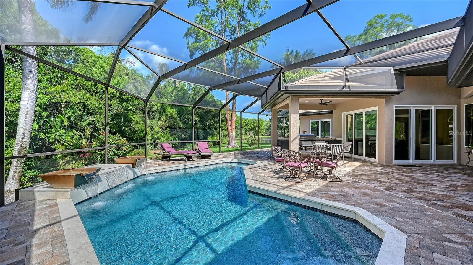 Screened pool area.