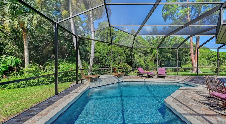Screened pool area.