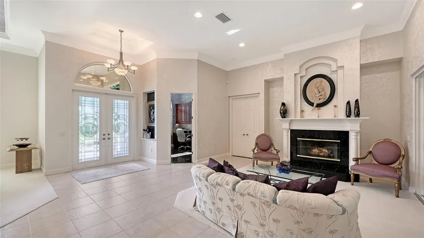 Separate Living Room with fireplace.