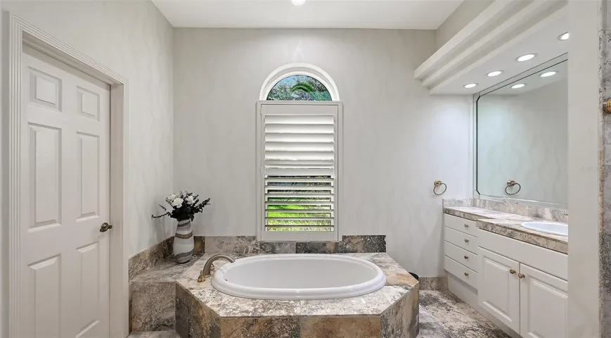 Primary Bathroom separate Tub.