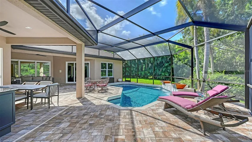 Screened pool area